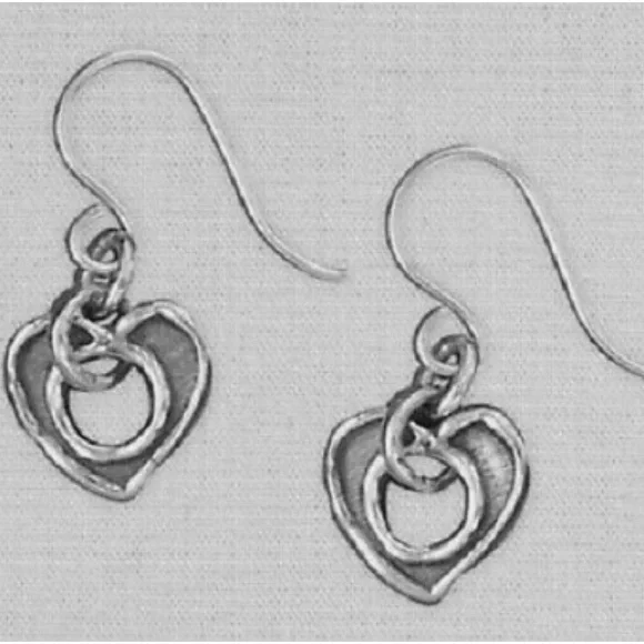 Silpada Artisan Oxidized Sterling Silver Cutout Heart Dangle Earrings W1912 - Picture 7 of 16